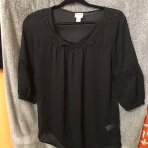 Black lace blouse